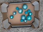 Set kerstballen glas/velvet in aqua blauw!, Diversen, Kerst, Ophalen, Zo goed als nieuw