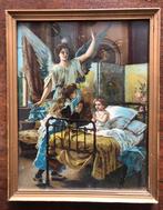 Religieuze Afbeelding met Engel, Antiek en Kunst, Kunst | Schilderijen | Klassiek, Ophalen of Verzenden