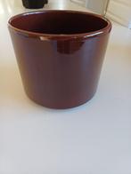 Vintage bruine ADCO bloempot, Gebruikt, Rond, Binnen, Ophalen of Verzenden