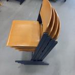 Vintage Schoolstoeltjes, Ophalen, Gebruikt, Blauw, Vijf, Zes of meer stoelen
