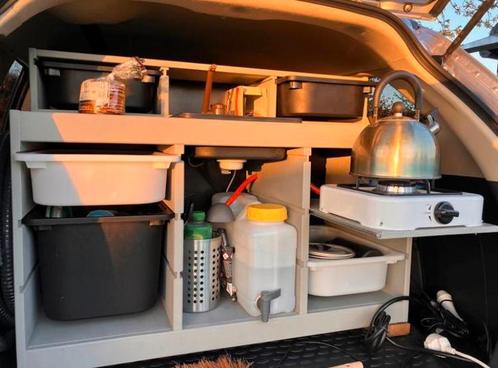 Camper/kofferbak keuken inc stromend water, Caravans en Kamperen, Camper-accessoires, Zo goed als nieuw, Ophalen