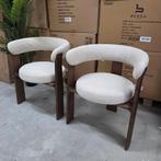 2 x Eetkamerstoel Granite Chenille Noten van Kave Home, Huis en Inrichting, Stoelen, Ophalen, Kave home, Twee, Bruin