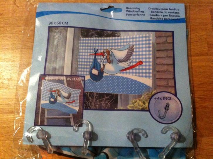 gevelvlag jongen of meisje ooievaar voorzien met zuignappen, Kinderen en Baby's, Kraamcadeaus en Geboorteborden, Nieuw, Ophalen of Verzenden