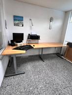 Groot bureau met hoekstuk, Huis en Inrichting, Gebruikt, ., In hoogte verstelbaar, Ophalen of Verzenden