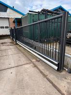 Zwarte Aluminium Schuifpoort | 15m Breed | 2m Hoog | gebruik, Ophalen, Met poort, Gebruikt, Aluminium