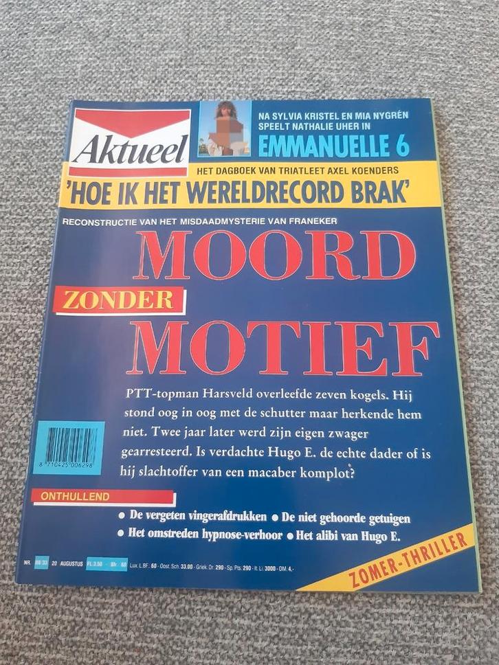 33.Aktueel 1988. Emmanuelle 6. Wim Harsveld. Ptt Topman. Fra, Verzamelen, Tijdschriften, Kranten en Knipsels, Tijdschrift, 1980 tot heden