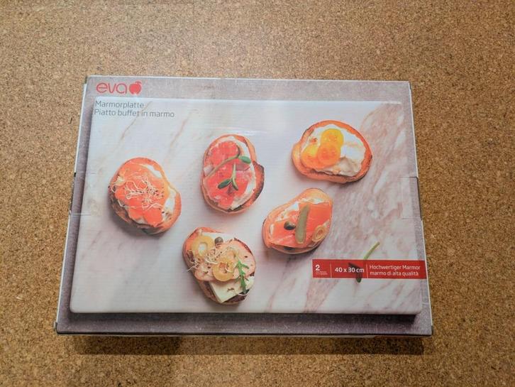 Eva marmeren deeg/chocolade plank 40x30 cm, Huis en Inrichting, Keuken | Keukenbenodigdheden, Nieuw, Ophalen