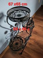 Zwarte metalen plantenstandaard - 68 x 65 cm, Ophalen, Gebruikt