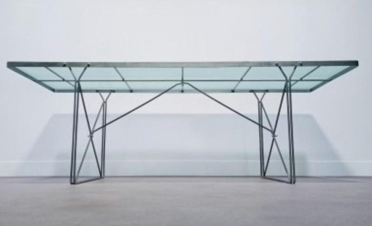 2 stuks IKEA Tafel - IJzer Frame & Melkglas - TEAB, Huis en Inrichting, Tafels | Eettafels, Ophalen