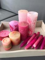 Heel veel roze kaarsen, Huis en Inrichting, Woonaccessoires | Kandelaars en Kaarsen, Ophalen, Overige materialen, Minder dan 25 cm