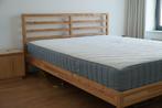 SAVE 60% — TARVA Bed Frame + VÅGSTRAND Mattress (160x200 cm), Ophalen, Gebruikt, Beige, 200 cm