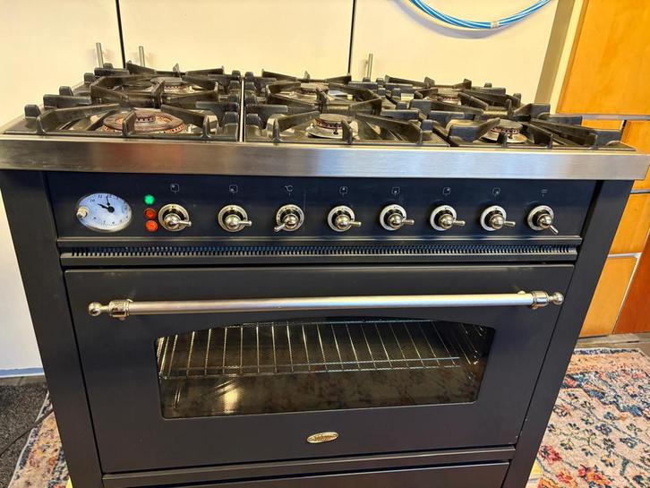 BORETTI GASFORNUIS/ DIEP GEREINIGD/ BEZORGING, Witgoed en Apparatuur, Fornuizen, Zo goed als nieuw, Vrijstaand, Gas, 5 kookzones of meer