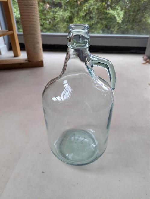 Glazen fles met handvat 5L, Huis en Inrichting, Woonaccessoires | Vazen, Zo goed als nieuw, Overige kleuren, Minder dan 50 cm
