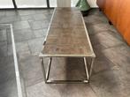 Salontafel Riviera Maison, verchroomd onderstel, 160x55, Huis en Inrichting, Tafels | Salontafels, Ophalen, 50 tot 100 cm, Zo goed als nieuw