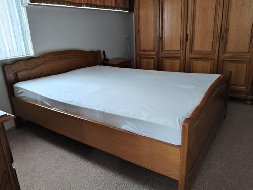 Eiken slaapkamer, Huis en Inrichting, Slaapkamer | Bedden, Zo goed als nieuw, Tweepersoons, 160 cm, 210 cm, Hout, Verstelbaar