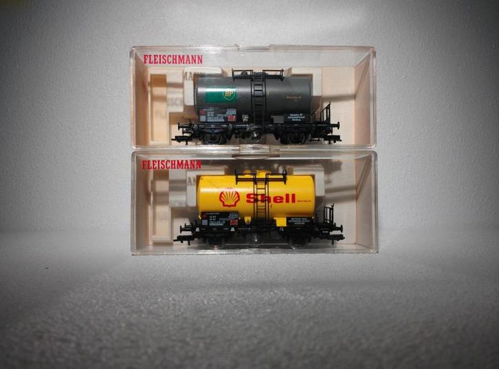 Fleischmann 5411K DB Shell + 5412K DB BP ketelwagons, Hobby en Vrije tijd, Modeltreinen | H0, Zo goed als nieuw, Wagon, Gelijkstroom