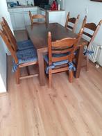 Eethoek met 6 stoellen, Ophalen, Gebruikt, 100 tot 150 cm, Eikenhout