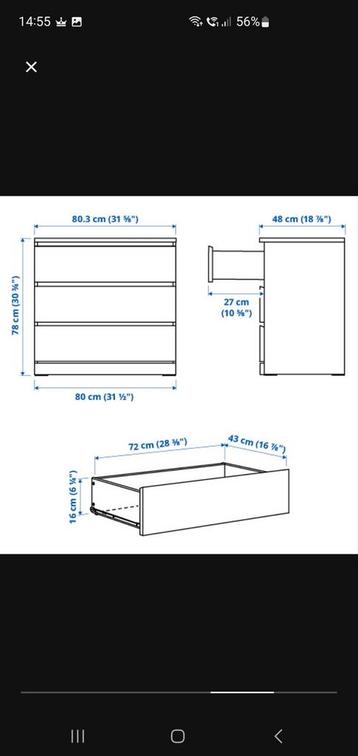 Ikea MALM ladekast zwartbruin zgan - afbeelding 6