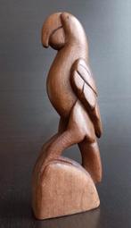 Houten Art Deco beeld van een staande papegaai uit Frankrijk, Antiek en Kunst, Kunst | Beelden en Houtsnijwerken, Ophalen of Verzenden