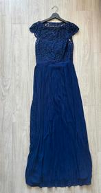Galajurk donkerblauw kant en plissé H&M, Kleding | Dames, Gelegenheidskleding, Maat 38/40 (M), Galajurk, Blauw, Ophalen of Verzenden