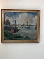 Klassiek schilderij (havengezicht), Ophalen of Verzenden