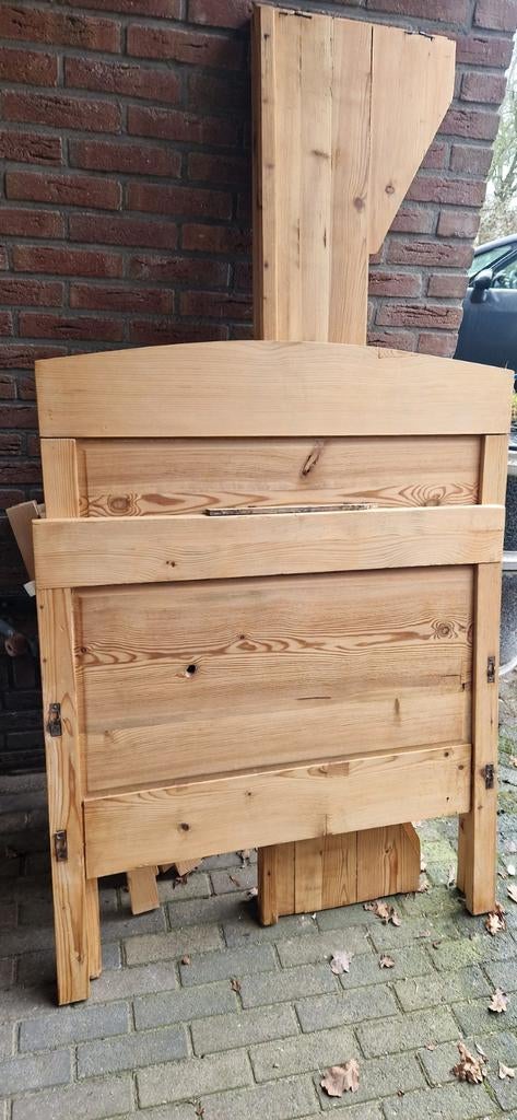 Oud grenen kinderbed, Ophalen, Gebruikt, 90 cm, Eenpersoons