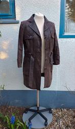 Bruin leren jas / trenchcoat, Ophalen, Zo goed als nieuw, Maat 42/44 (L), Bruin