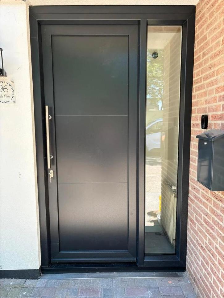 Kunststofvoordeur met zijlicht 1420x2215, Doe-het-zelf en Verbouw, Deuren en Horren, Nieuw, Buitendeur, 215 cm of meer, 120 cm of meer