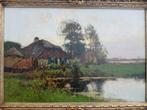 AJ Zwart (1903-1981) - Boerderij met vijver, Ophalen of Verzenden