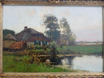 AJ Zwart (1903-1981) - Boerderij met vijver beschikbaar voor biedingen