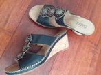 Zwart leren Gabor slippers 37, Kleding | Dames, Schoenen, Zwart, Gabor, Zo goed als nieuw, Sandalen of Muiltjes