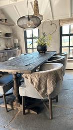 landelijke boeren tafel met klooster poten, Huis en Inrichting, Tafels | Eettafels, Verzenden, Landelijk sober boeren tafel, 200 cm of meer