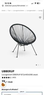 2 zwarte tuinstoelen - UBBERUP JYSK, Tuin en Terras, Tuinstoelen, Ophalen, Gebruikt, Kunststof