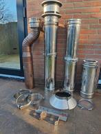 Dubbelwandige kachelpijp met toebehoren, Huis en Inrichting, Kachels, Ophalen, Gebruikt, Houtkachel, Inbouw