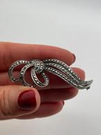 A39 Prachtige zilveren broche markasiet, Ophalen of Verzenden, Zilver, Broche, Met edelsteen