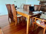 tafel en stoelen, Huis en Inrichting, Tafels | Eettafels, Teakhout, Ophalen of Verzenden, Zo goed als nieuw, Vijf personen of meer
