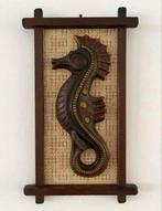 Zeepaardje wandhanger beeldje in lijst vintage, Huis en Inrichting, Ophalen of Verzenden, Zo goed als nieuw
