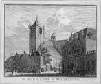 gravure oude kerk Middelburg, Hofplein, I.C. Philips 1743, Antiek en Kunst, Verzenden