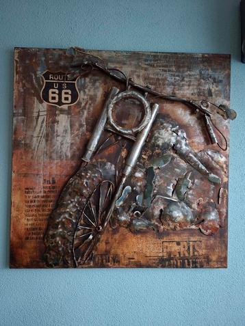 Metalen schilderij van Route 66 beschikbaar voor biedingen