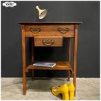 Eikenhouten halkastje / bijzetkastje met klepblad, Antiek en Kunst, Ophalen