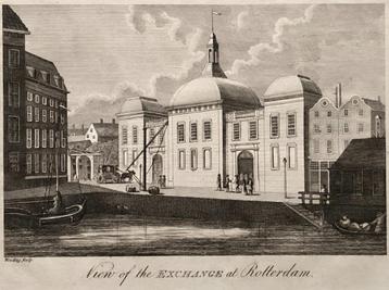 Kopergravure rond 1800 Rotterdam de Beurs beschikbaar voor biedingen