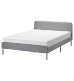 Ikea bed (160x200), Huis en Inrichting, Slaapkamer | Bedden, 160 cm, Grijs, Stof, Zo goed als nieuw