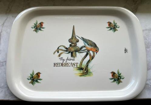 Melamine dienblad “My friend Redbreast” – Jet and Company, Huis en Inrichting, Woonaccessoires | Dienbladen, Zo goed als nieuw