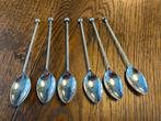 6 verzilverde theelepeltjes, Antiek en Kunst, Antiek | Goud en Zilver, Ophalen of Verzenden