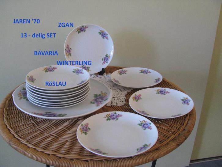 13 delig gebak stel / set * ZGAN * jaren ' 70 * porselein *, Antiek en Kunst, Antiek | Servies compleet, Ophalen of Verzenden