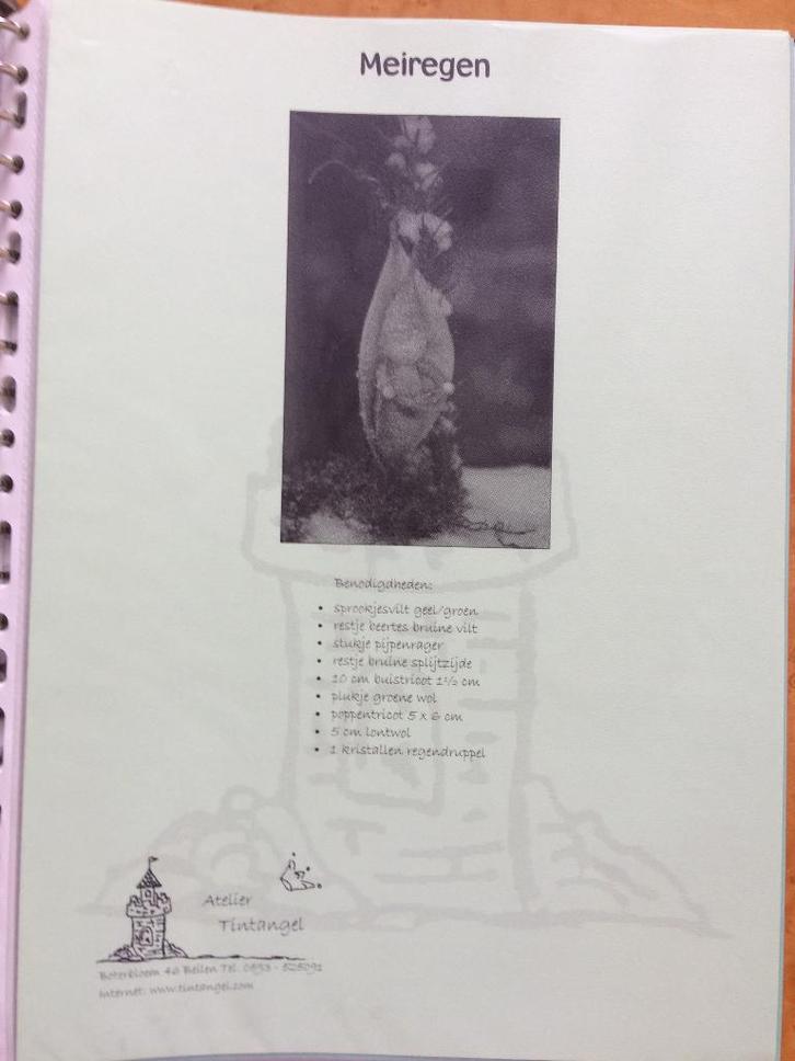 Originele patronen patroonbladen Atelier Tintangel vilt pop, Hobby en Vrije tijd, Vilt, Nieuw, Boek of Patroon, Ophalen of Verzenden