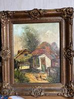 Schilderij boerenerf, Antiek en Kunst, Kunst | Schilderijen | Klassiek, Ophalen of Verzenden