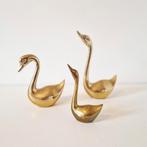 Set van 3 messing zwanen eenden beelden beeld vintage, Ophalen of Verzenden, Huis en Inrichting