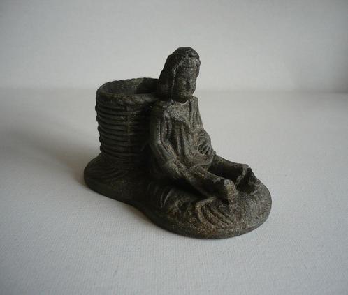 Beeldje uitrustende marskramer, Frankrijk, bodemvondst., Antiek en Kunst, Antiek | Tin, Ophalen of Verzenden