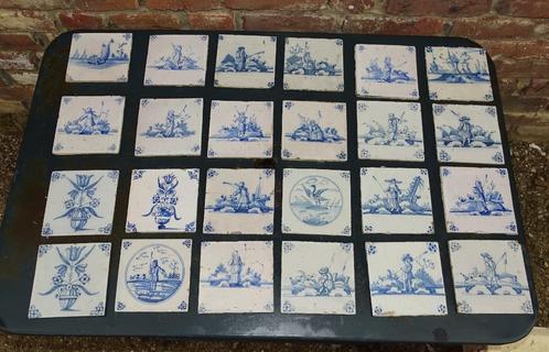 nog 30 antieke delfsblauwe tegeltjes tegel tegels, Antiek en Kunst, Curiosa en Brocante, Ophalen